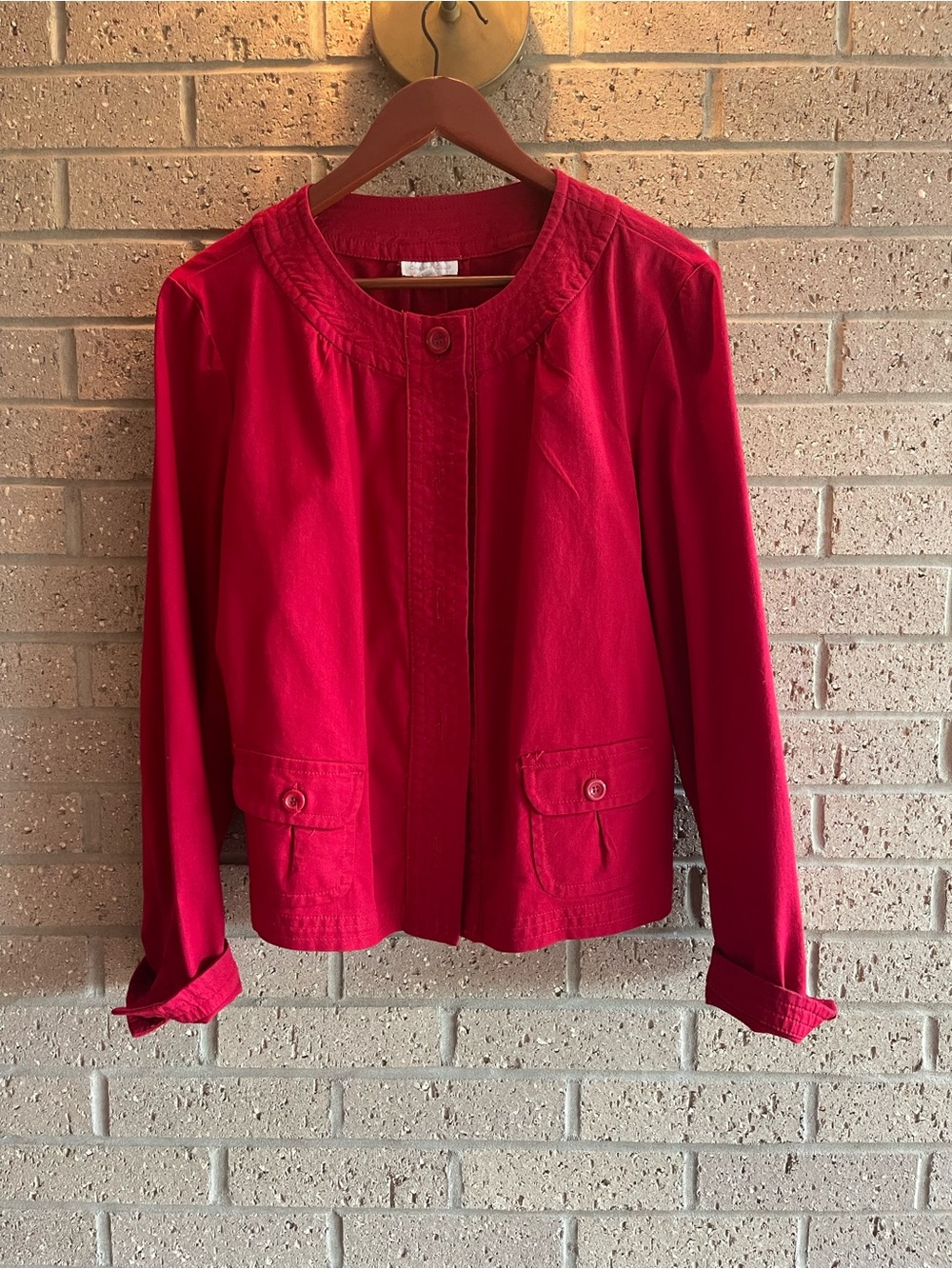 Coldwater Creek Red Collarless Blazer
